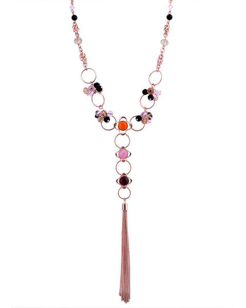 Long sweater necklace with tassels