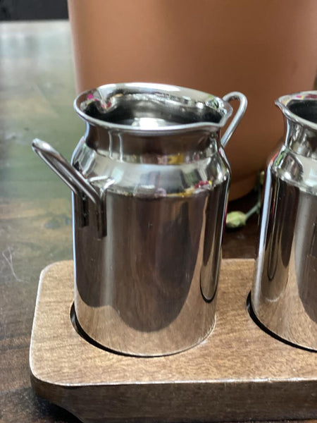 Canister Tumbler Set (Set of 3 with a Wooden Serving Base)