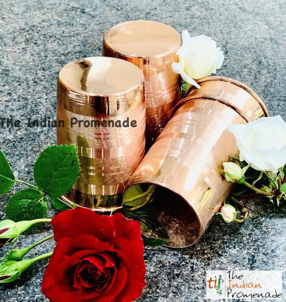 Copper Glasses with stripes - Set of 4