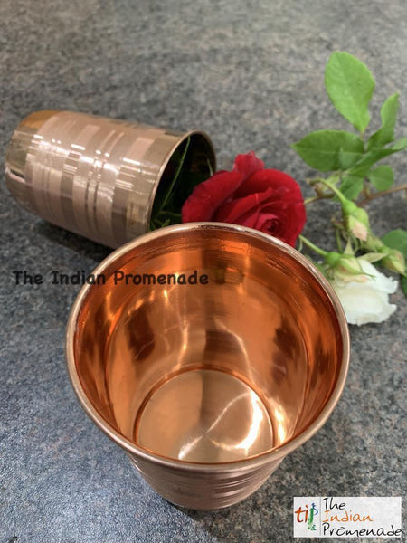 Copper Glasses with stripes - Set of 4