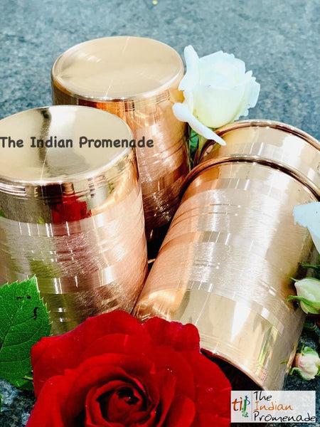 Copper Glasses with stripes - Set of 4