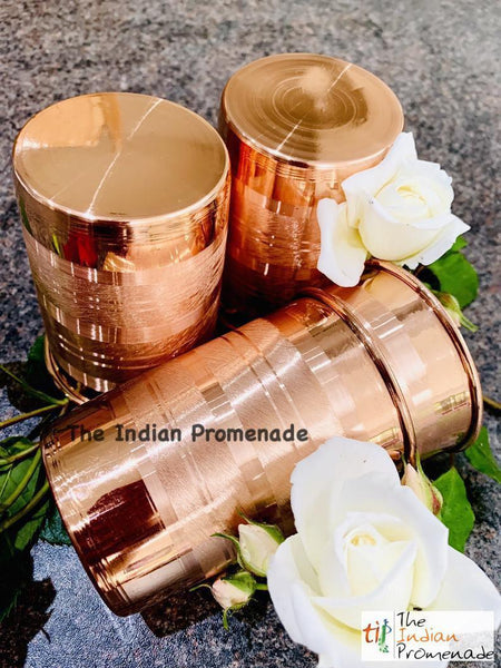 Copper Glasses with stripes - Set of 4