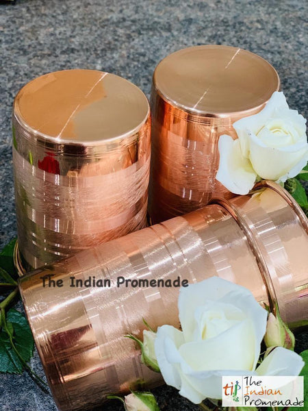 Copper Glasses with stripes - Set of 4