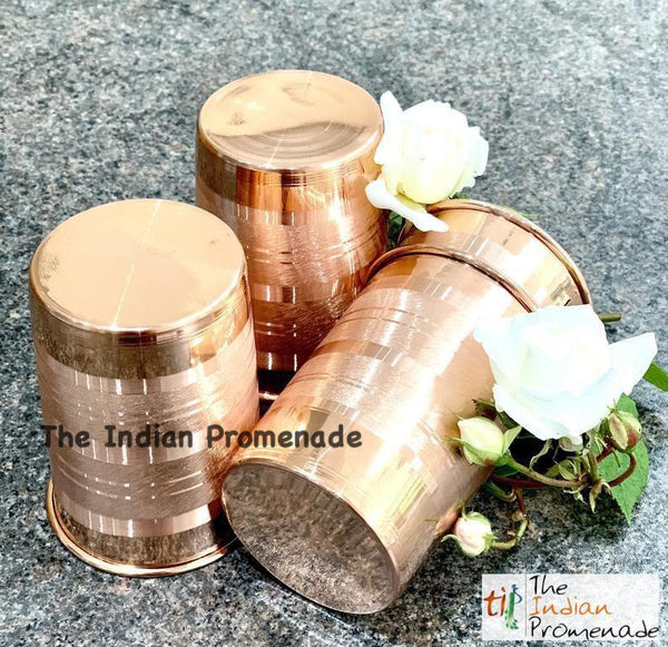 Copper Glasses with stripes - Set of 4