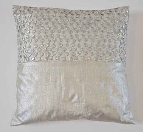 Silver Shimmer Cushion Cover with Mirrors