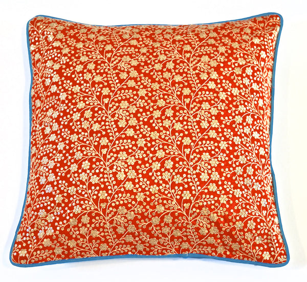 Sequins Cushion Cover-Red