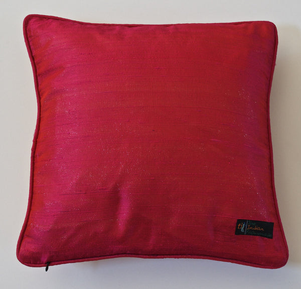 Ikat Raw Silk Cushion Cover- Mustard Yellow