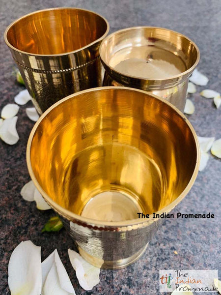 Etched Brass Lassi Glasses-Set of 4