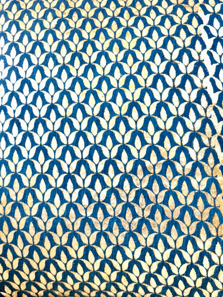 Foil Print Cushion Cover - Blue