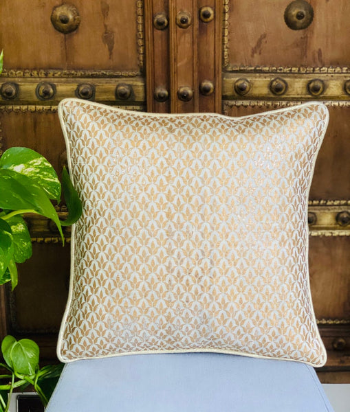 Foil Print Cushion Cover (Off-White)