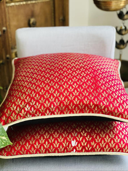 Foil Print Cushion cover - Red