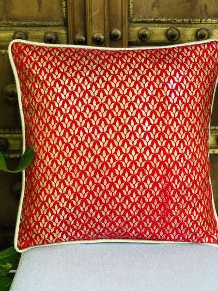 Foil Print Cushion cover - Red