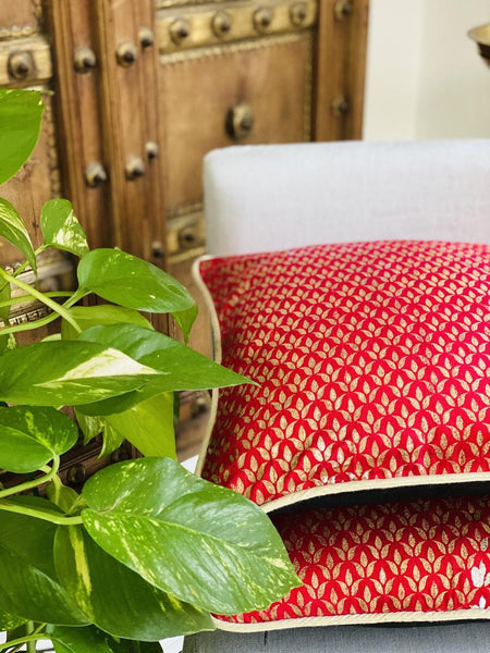 Foil Print Cushion cover - Red