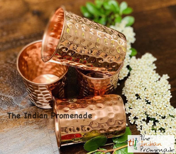 Hammered Copper Glasses( Set of 4)
