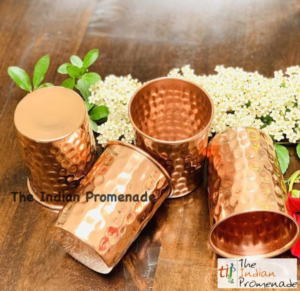 Hammered Copper Glasses( Set of 4)