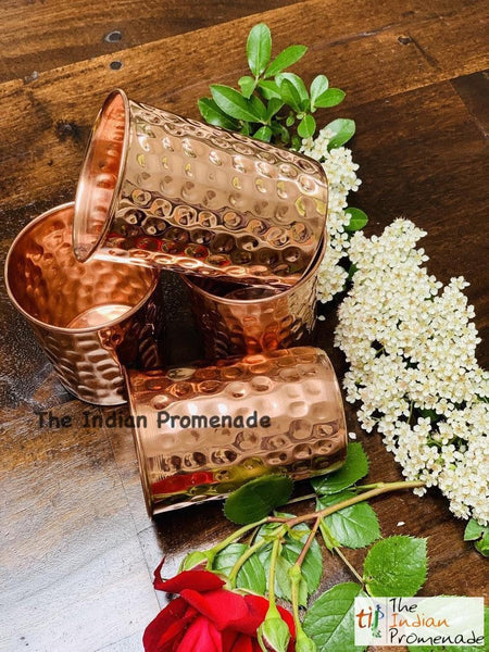 Hammered Copper Glasses( Set of 4)