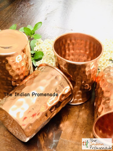Hammered Copper Glasses( Set of 4)