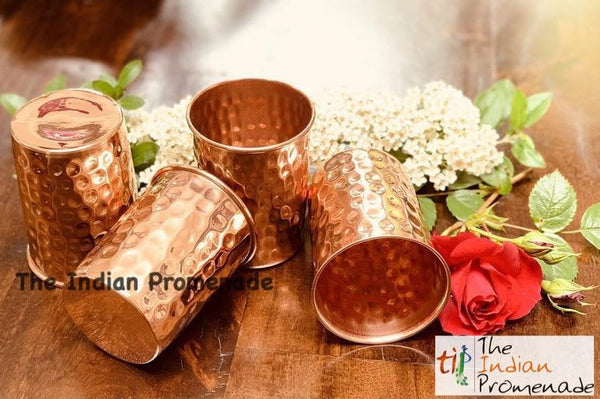 Hammered Copper Glasses( Set of 4)