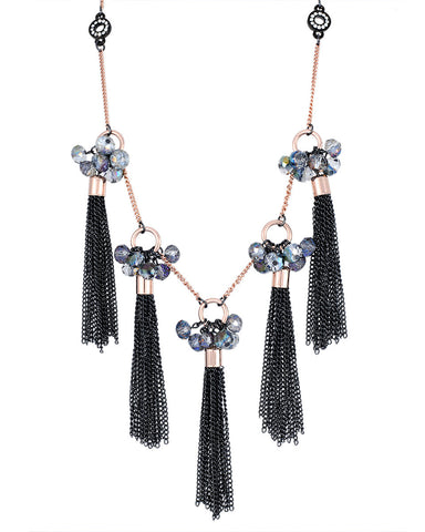 Long Black Tassel Necklace