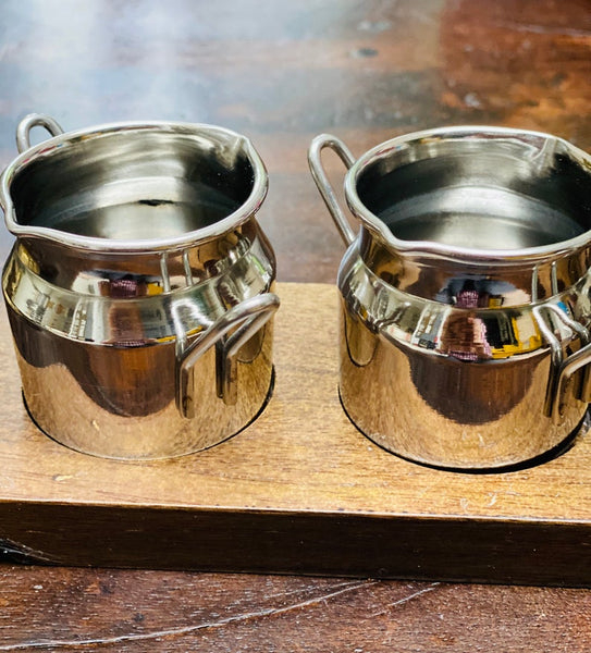 Mini Canister Tumbler Set (Set of 3 with a Wooden Serving Base)