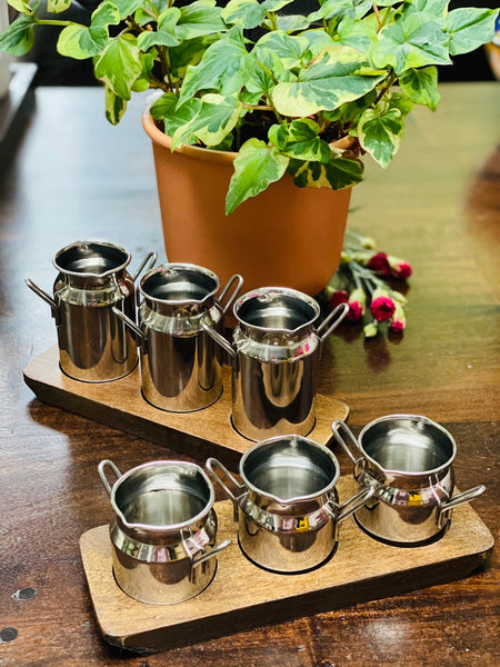 Mini Canister Tumbler Set (Set of 3 with a Wooden Serving Base)