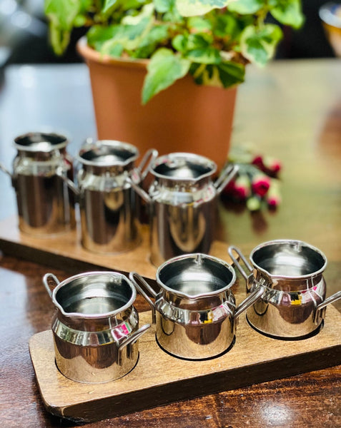 Mini Canister Tumbler Set (Set of 3 with a Wooden Serving Base)