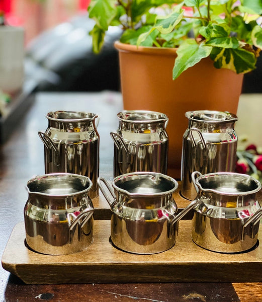 Mini Canister Tumbler Set (Set of 3 with a Wooden Serving Base)