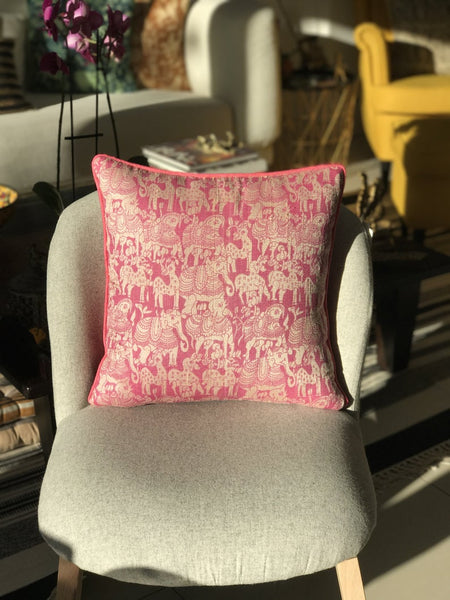 Panchatantra Cushion Cover- Pink