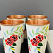 White Hand Painted Enamelware Copper Tumblers ( set of 4)