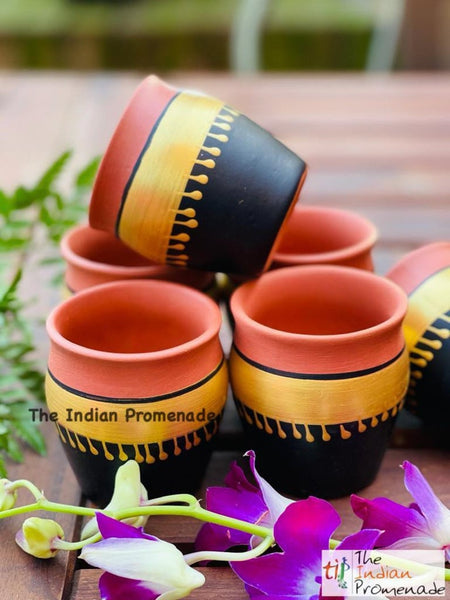 Handpainted Terracotta Kulhad chai glasses (set of 6)