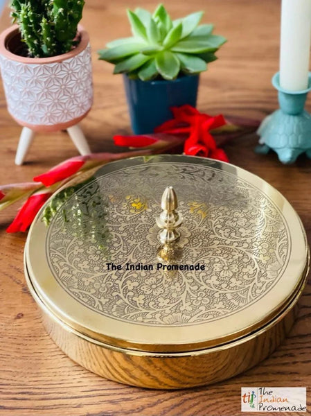 Etched Brass Masala Dani (SpiceBox)