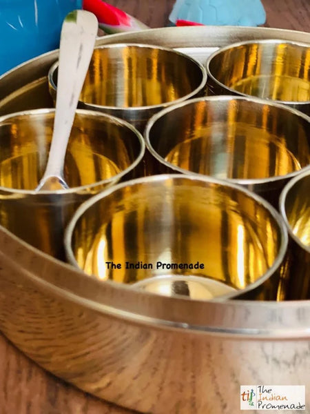 Etched Brass Masala Dani (SpiceBox)