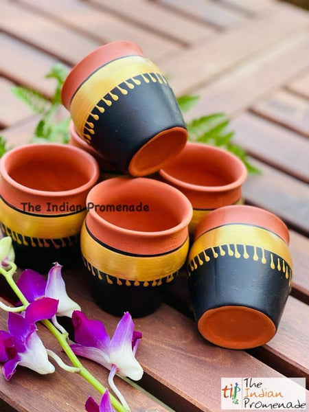 Handpainted Terracotta Kulhad chai glasses (set of 6)