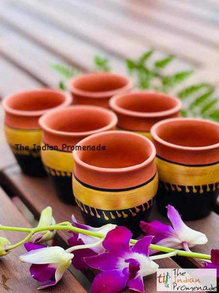 Handpainted Terracotta Kulhad chai glasses (set of 6)