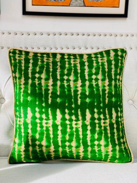 Bright Green Tie & Dye Cushion Cover