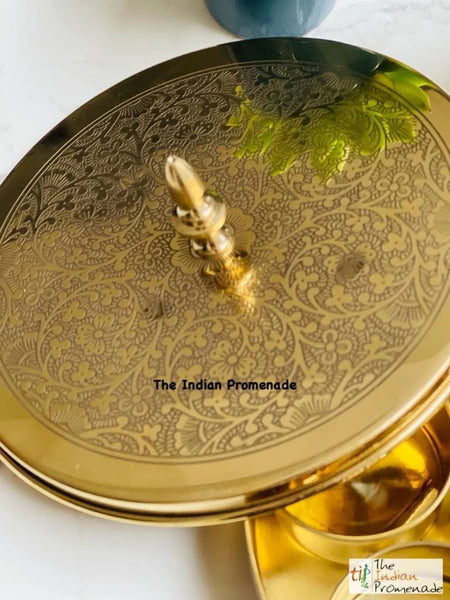 Etched Brass Masala Dani (SpiceBox)