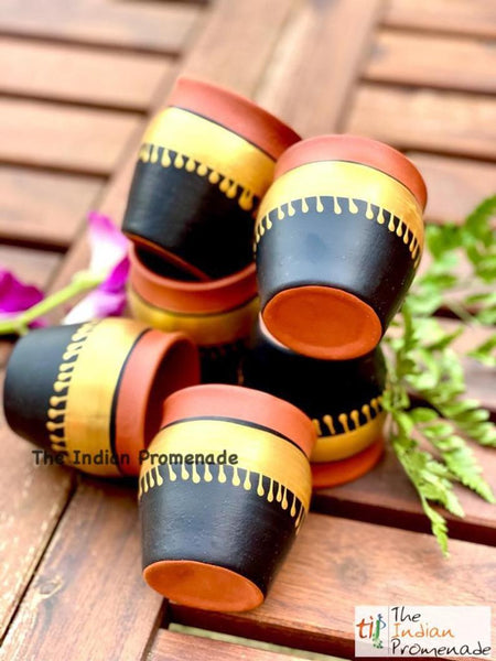 Handpainted Terracotta Kulhad chai glasses (set of 6)