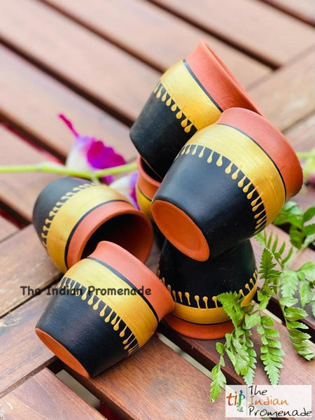Handpainted Terracotta Kulhad chai glasses (set of 6)