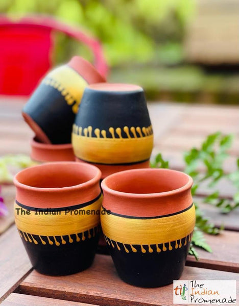 Handpainted Terracotta Kulhad chai glasses (set of 6)