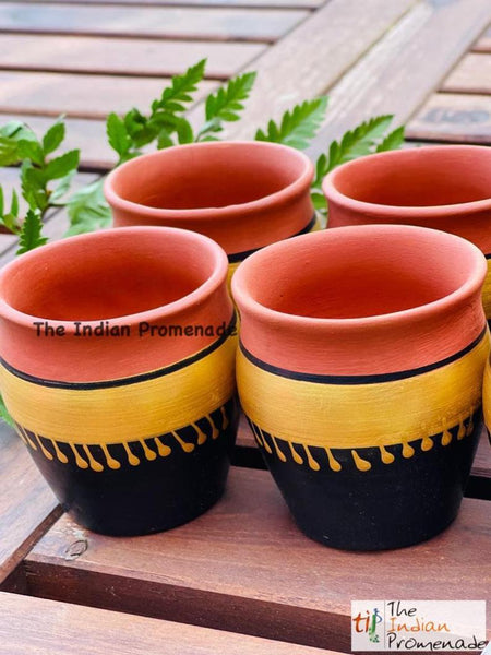 Handpainted Terracotta Kulhad chai glasses (set of 6)